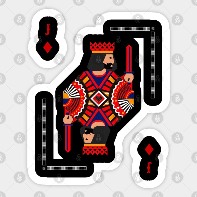 Jack of Diamonds - Poker Card Design Sticker by BB Funny Store